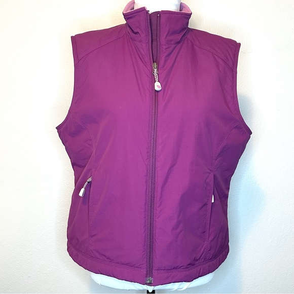 L.L. Bean Jackets & Coats Ll Bean Womens Full Zip Purple Vest Pink Fleece Lined Zip Pockets